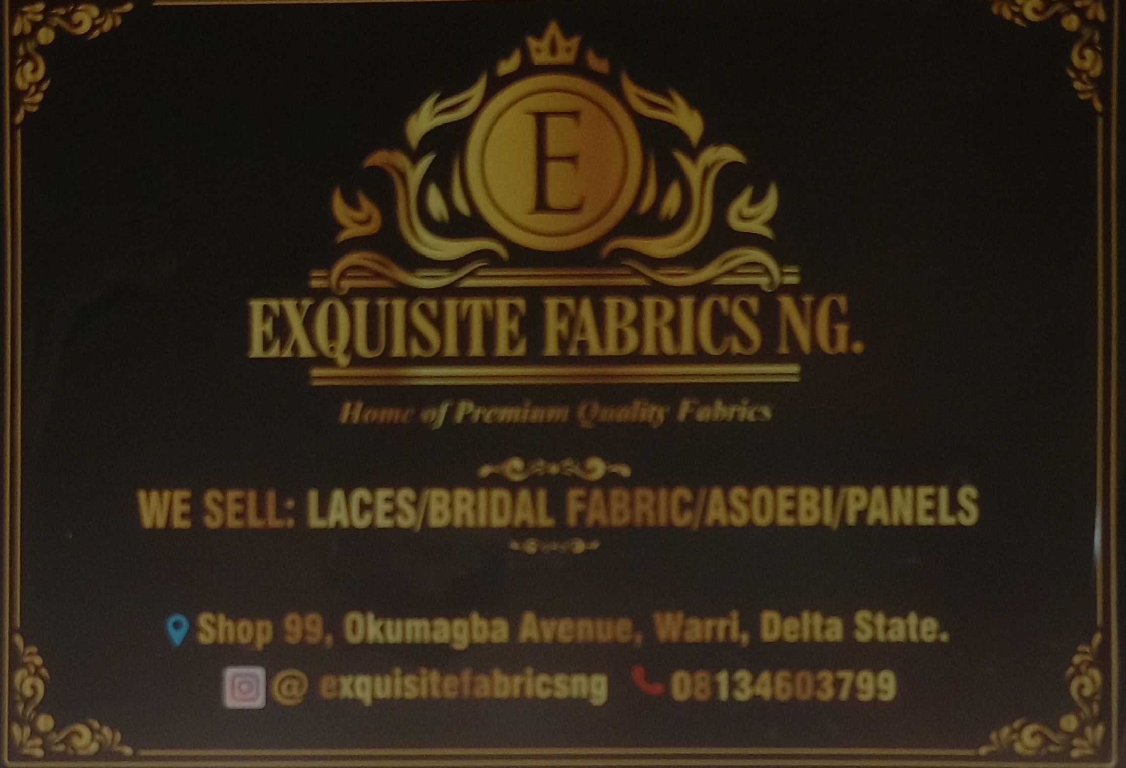 Exquisite fabrics Banner
