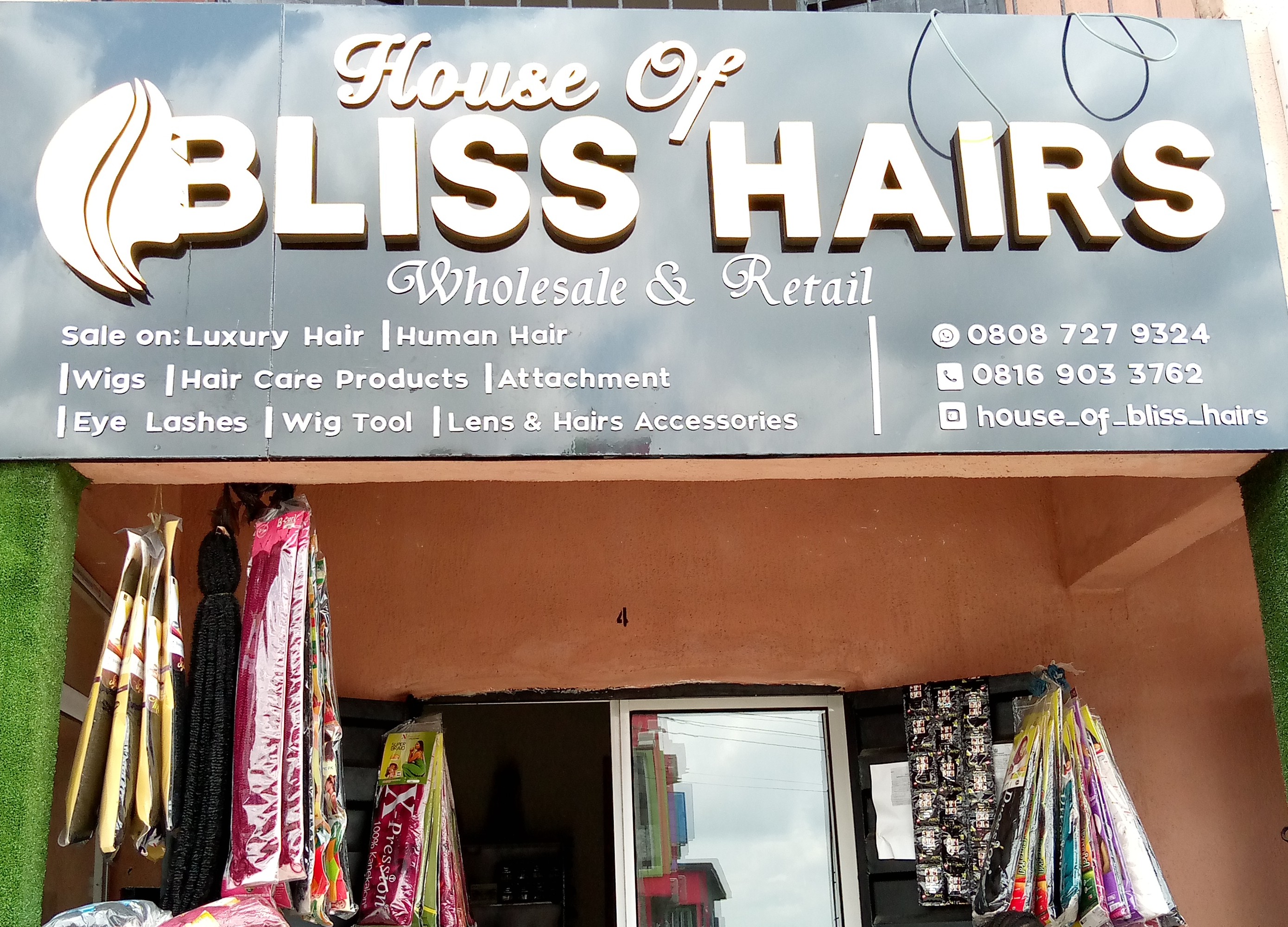 House of Bliss (sales of human hair) Banner